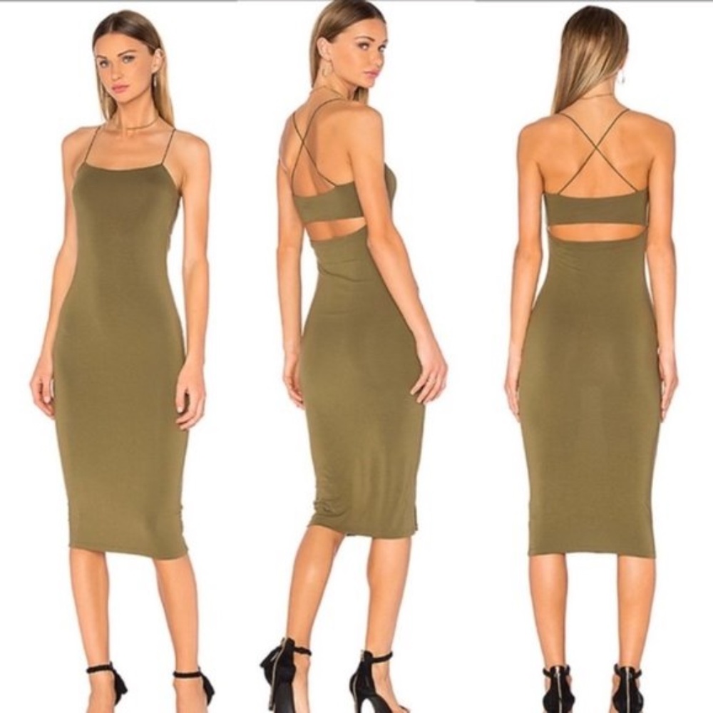 T by Alexander Wang strappy jersey midi dress LRG